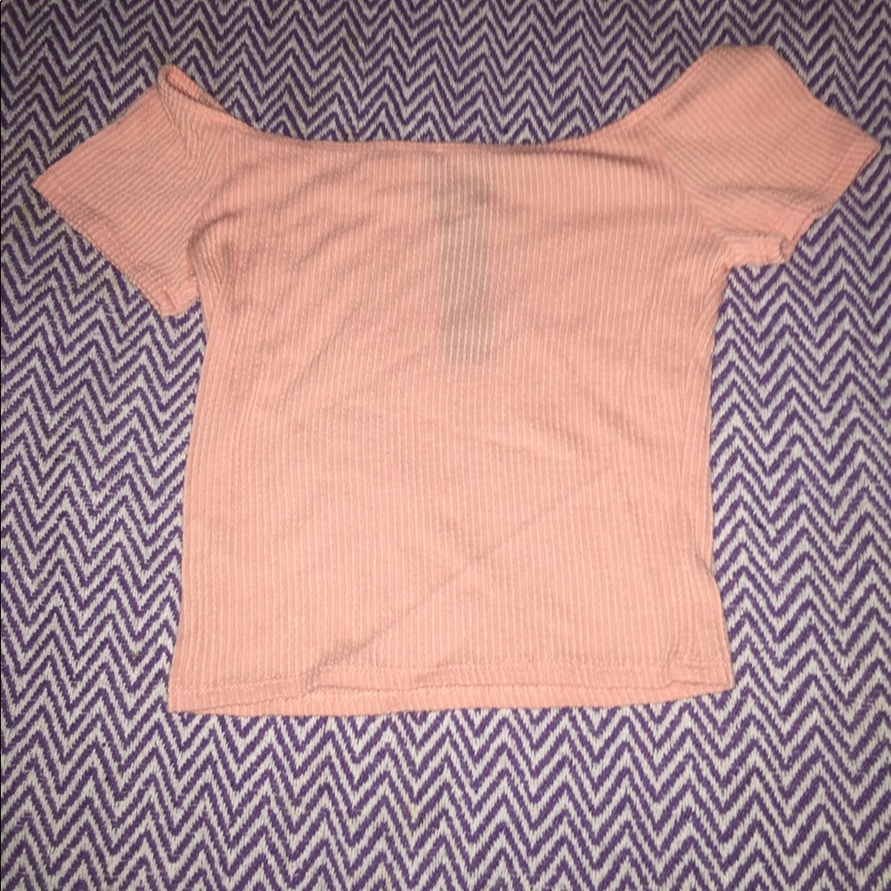 Off the shoulder peach shirt - Picture 2 of 3